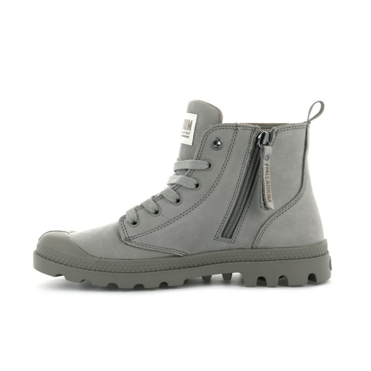 Bottes Palladium Pampa Hi Zip Nubuck Femme Grise | FR EST428N